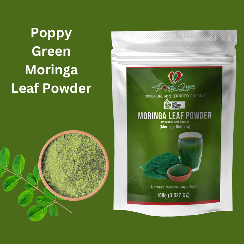 Poppy Green 100% Pure Natural & Organic Moringa Leaf Powder