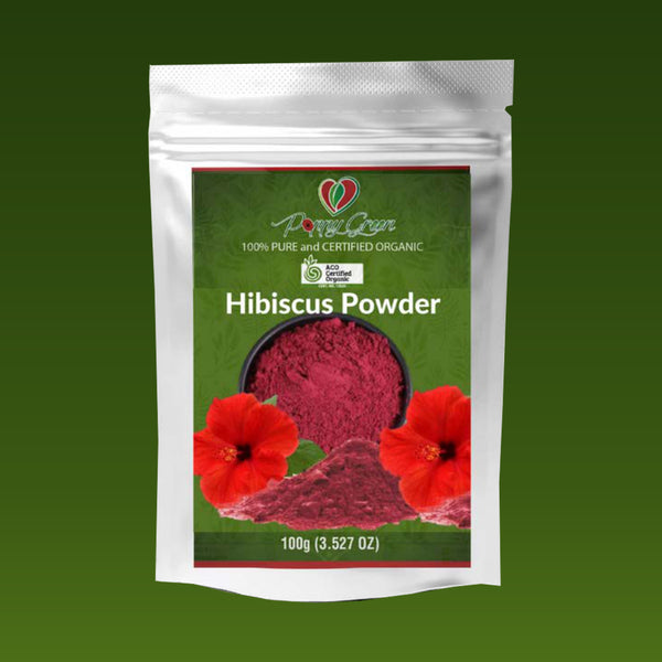 Poppy Green 100% Pure Hibiscus Powder for Hair and Skin